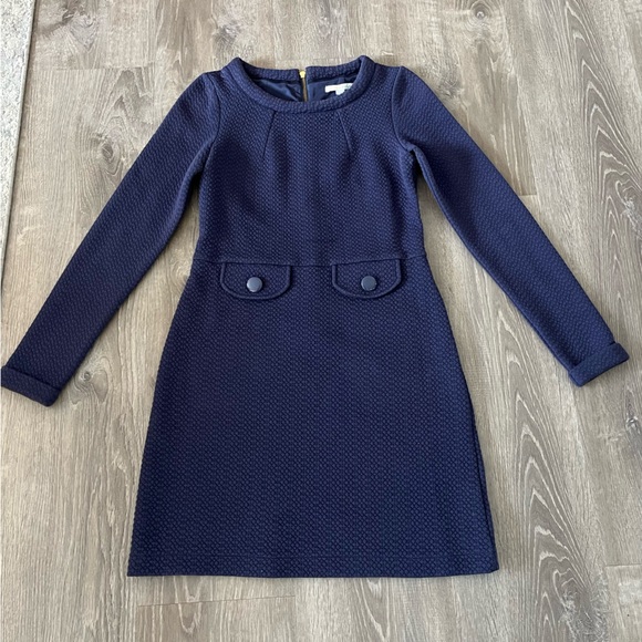 Boden Sixties Jacquard Dress in Navy Blue US 4 Anthro $118 - Picture 4 of 16